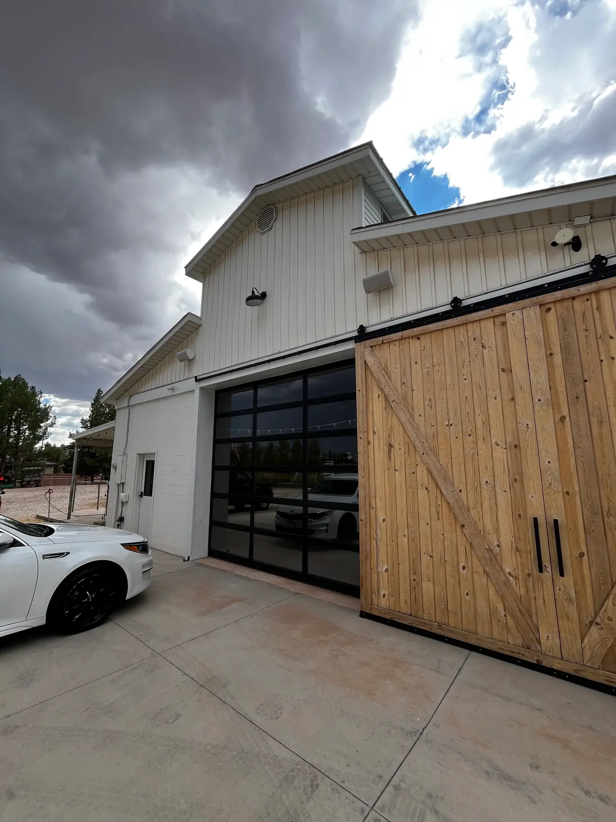 Custom Wood Barn & Glass Door